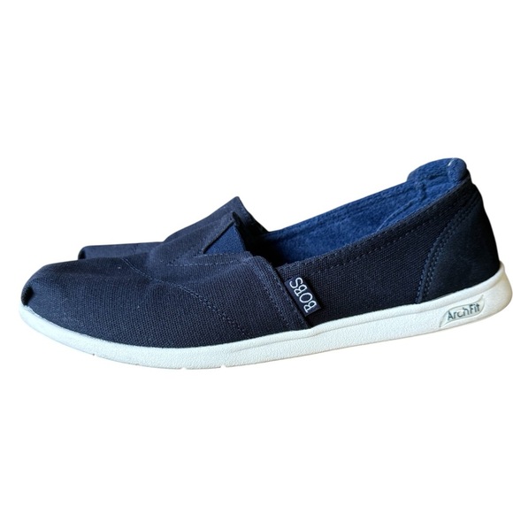 BOBS ladies arch fit slip on shoe navy excellent condition size 9 sketchers - Picture 1 of 14